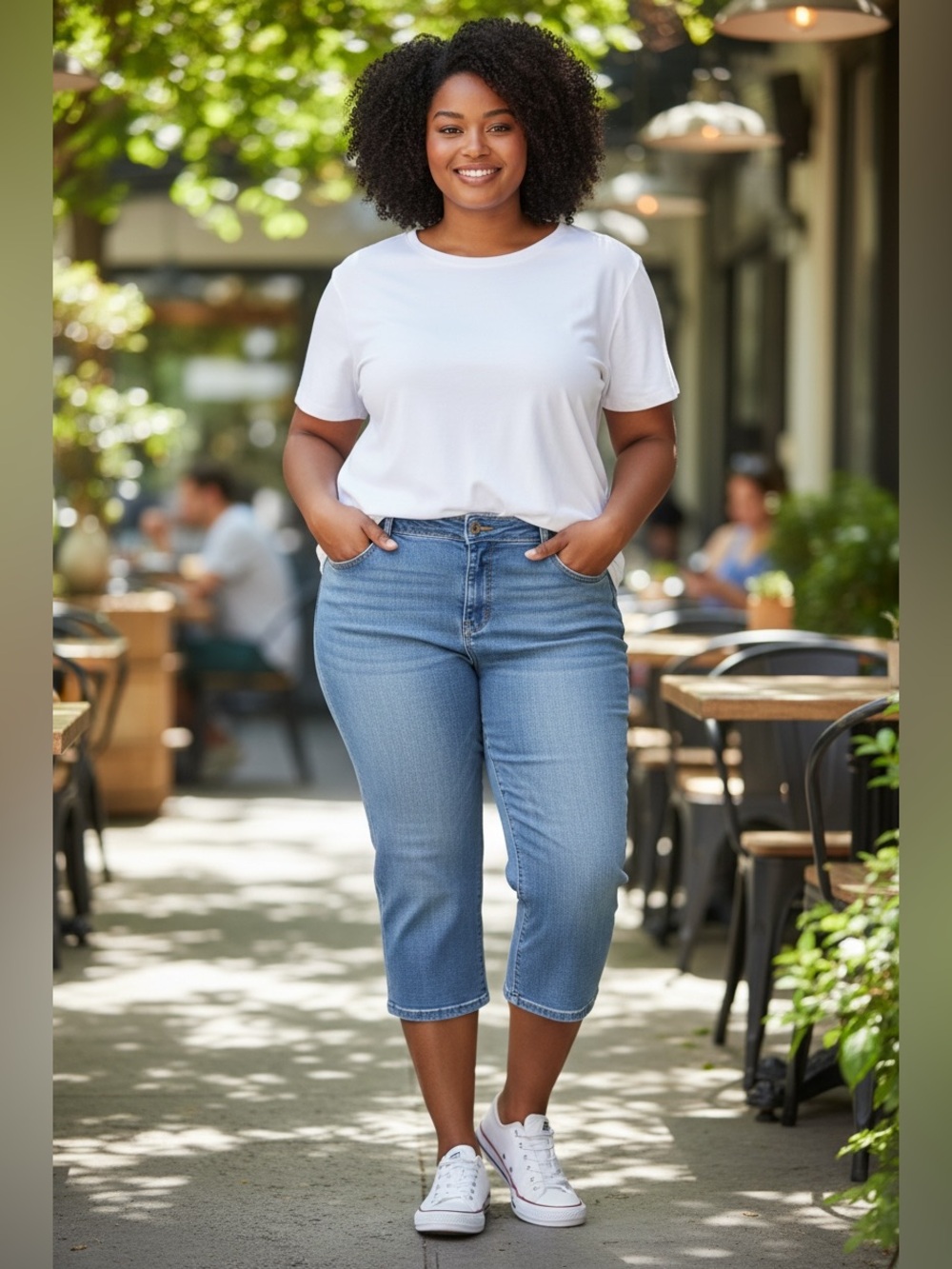 Capri length, denim jeans plus size 24W